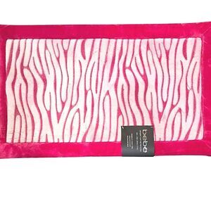 Bebe Zebra Print Memory Foam HD Bath Rug- Pink/White